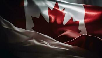 agitando canadese bandiera simboleggia patriottismo e orgoglio generato di ai foto
