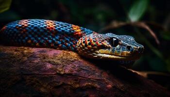 velenoso vipera striscia su ramo nel Africa generato di ai foto