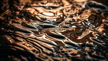 liscio cioccolato onde flusso su brillante dolce generato di ai foto