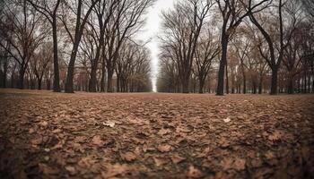 il vecchio albero tronco sta alto nel il vivace autunno foresta generato di ai foto