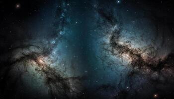 astratto stella campo si illumina nel in profondità spazio, un' cosmico mistero generato di ai foto