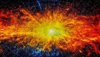supernova esplosione si illumina astratto galassia fondale con raggiante stella forme generato di ai foto