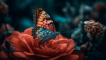 il vivace farfalla fragile Ali vetrina naturale bellezza nel natura generato di ai foto