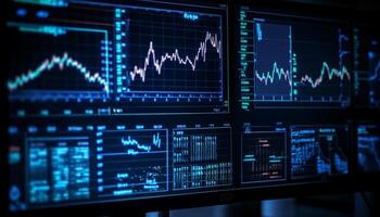 analizzando dati con frequenza diagramma per riuscito attività commerciale crescita generato di ai foto