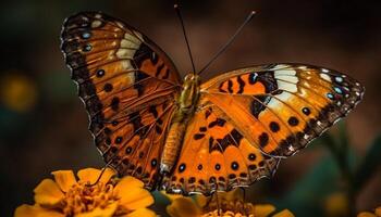 vivace farfalla nel natura bellezza, in mostra eleganza e fragilità generato di ai foto