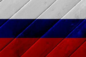 bandiera di russo federazione su un' strutturato sfondo. concetto collage. foto