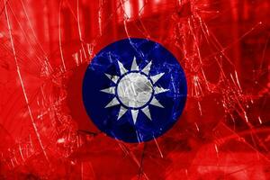 bandiera di repubblica di Cina Taiwan su un' strutturato sfondo. concetto collage. foto