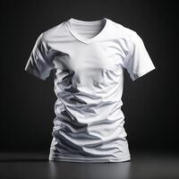 bianca cotone t camicia modello, maglietta modello. ai generativo foto