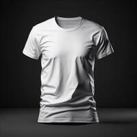 bianca cotone t camicia modello, maglietta modello. ai generativo foto