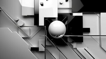 moderno futuristico bianca nero sfondo. astratto futuristico sfondo con moderno forma. techology futuristico sfondo, generativo ai illustrazione foto
