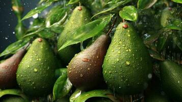 generativo ai, avocado piantagione, in crescita frutta sospeso nel il albero. foto