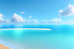 semplice paesaggio marino con blu acqua. tropicale estate paesaggio sfondo generativo ai foto