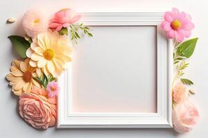 telaio sfondo decorato con fiore ornamento generativo ai foto