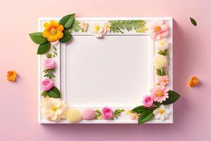 telaio sfondo decorato con fiore ornamento generativo ai foto