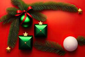 Natale vigilia sfondo. presente regalo e decorazioni. generativo ai foto