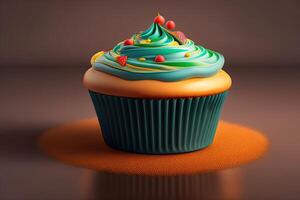 Cupcake avvicinamento. dolce design di dolce. generativo ai foto