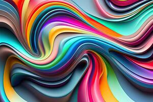 liquido arcobaleno mescolare ondulato plastica struttura astratto generativo ai sfondo foto