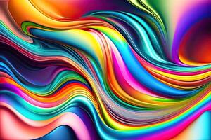 liquido arcobaleno mescolare ondulato plastica struttura astratto generativo ai sfondo foto
