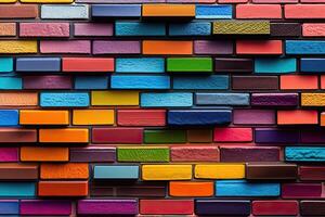 arcobaleno colore mattone parete sfondo generativo ai foto