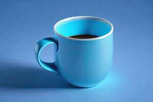 blu tazza e sfondo generativo ai foto
