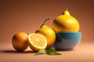Limone giallo agrume frutta generativo ai foto