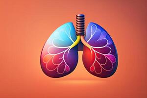 cartone animato design polmoni illustrazione generativo ai foto