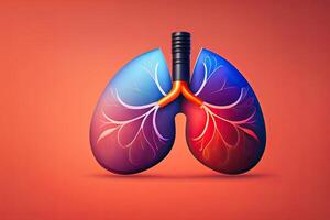 cartone animato design polmoni illustrazione generativo ai foto