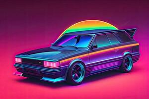 nuovo retrowave viola neon sfondo design arte generativo ai foto