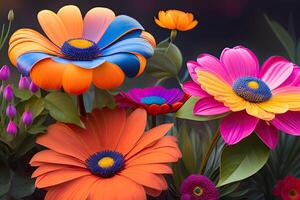 vivace fiori sfondo generativo ai arte foto
