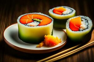 giapponese Sushi rotolo impostato illustrazione foto