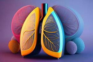 umano polmone illustrazione generativo ai foto