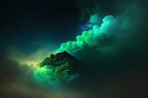 nube verde ciano sfondo generativo ai foto