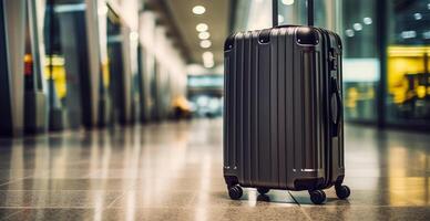 nero valigia, aeroporto bagaglio - ai generato Immagine foto