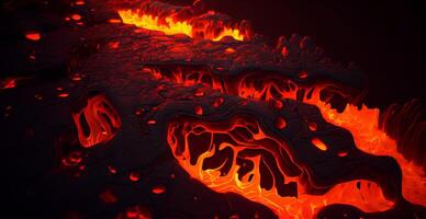 fuso lava o magma a partire dal un' vulcano - ai generato Immagine foto