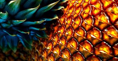 realistico ananas struttura. avvicinamento ananas pelle, tropicale modello, frutta bandiera - ai generato Immagine foto