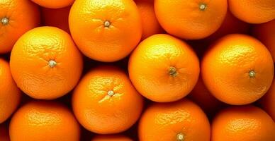 realistico arance. arance avvicinamento, tropicale modello, frutta bandiera - ai generato Immagine foto