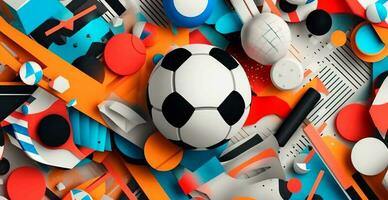 astratto calcio sfondo, gli sport calcio palla - ai generato Immagine foto