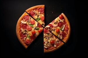 peperoni Pizza. illustrazione ai generativo foto