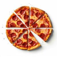 peperoni Pizza. illustrazione ai generativo foto