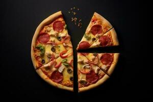 peperoni Pizza. illustrazione ai generativo foto