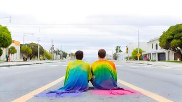 arcobaleno colorato camicia. concetto di lgbt orgoglio. ai generato foto