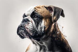 avvicinamento potrait di bulldog - ai generativo foto