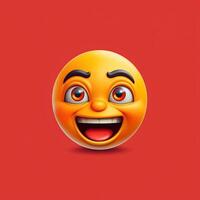 3d contento emoji. generativo ai foto