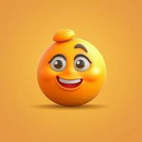 3d contento emoji. generativo ai foto