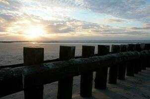 tramonto a wangerooge isola foto