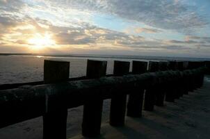 tramonto a wangerooge isola foto