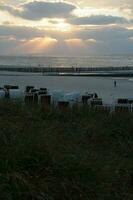 tramonto a wangerooge isola foto