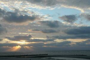 tramonto a wangerooge isola foto