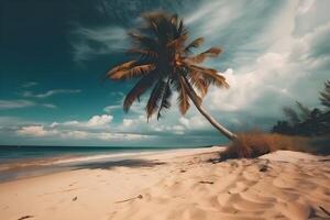 bellissimo tropicale spiaggia sfondo fatto con ai generato foto