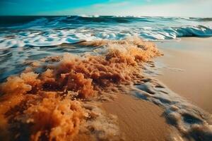 bellissimo tropicale spiaggia sfondo fatto con ai generato foto